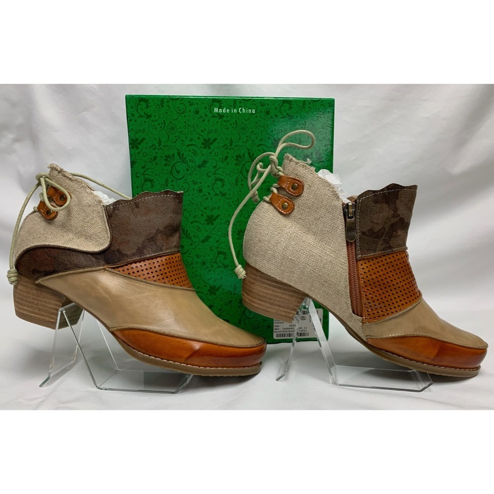NEW Women's Elite Corkys "Rags" Mixed Media Ankle Booties Patchwork Size 11